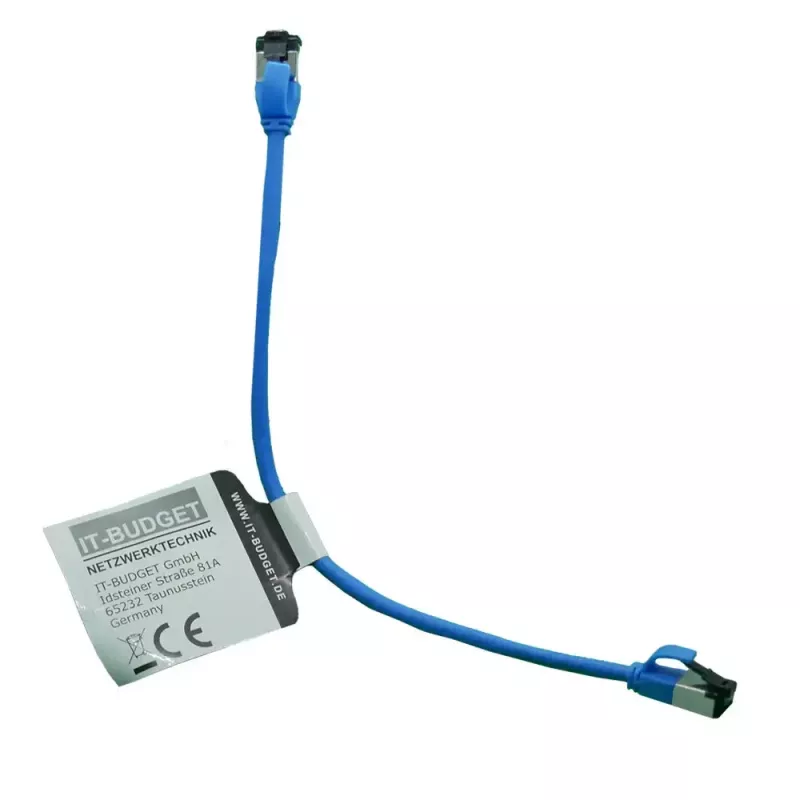 IT-BUDGET Cavo patch Ethernet slim Cat.8.1, S/FTP, 40Gbps, 2000MHz, LSZH, PoE+, blu, 0,5m 90ITBSLIM81PK050B