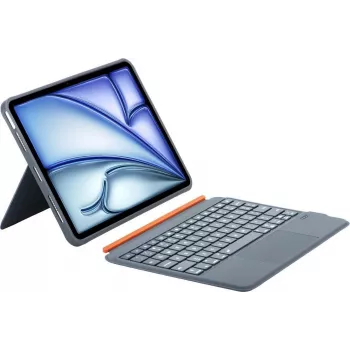 DIGISTOR HK Inateck KB04122 custodia con tastiera e touchpad per iPad 11 inch A16 / Air M3-M2 / Pro, rimovibile, retroilluminata, layout QWERTZ tedesco, grigio grafite