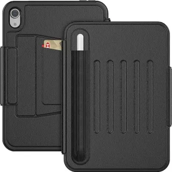 SEYMAC custodia per iPad 11ª generazione/10ª generazione 2025/2022 (11/10,9 pollici) A16, custodia protettiva antiurto con chiusura magnetica Auto Sleep/Wake, scomparti per carte, supporto multi-angolo e porta penna, nero