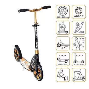 MUUWMI Six Degrees monopattino in alluminio 230/215 mm oro