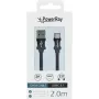 PowerRay cavo dati PR-DCUC200TBK, USB-A a USB-C, 2,0 m, tessuto nero, blister