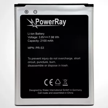PowerRay batteria ricaricabile PR-S3 per Samsung Galaxy S3, 2100 mAh, bulk