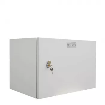 IT-BUDGET armadio di rete a parete Easy - porta in acciaio piena - 6U - L 600 x P 400 mm - lamiera d'acciaio - grigio chiaro (90RR19CWV664MG)
