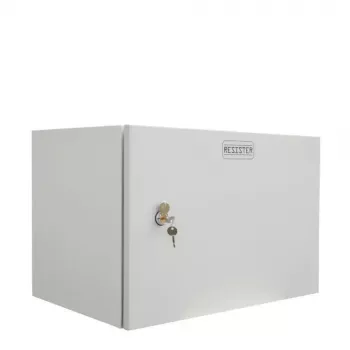IT-BUDGET armadio di rete a parete Easy - porta in acciaio piena - 6U - L 600 x P 400 mm - lamiera d'acciaio - grigio chiaro (90RR19CWV664MG)