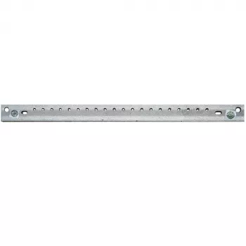 IT-BUDGET barra di equipotenzialità – ferro – lunghezza 380 mm – larghezza 30 mm – 2 connessioni a foro interne ed esterne – 20 fori M5 (90ITB1403EGS)