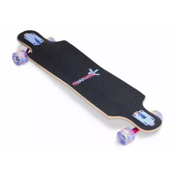 MUUWMI AU 560 longboard compact cruiser skateboard, cuscinetti ABEC 7, ruote LED luminose, acero canadese a 7 strati