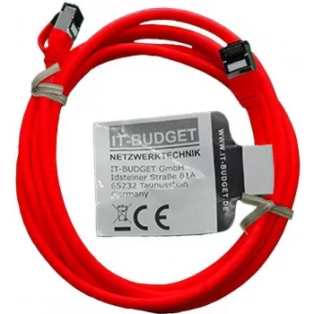 IT-BUDGET cavo patch Premium rame pieno – Slim AWG 28 – Cat.8.1 – 2000 MHz – privo di alogeni – PoE+ – 40 Gbit – rosso – 3 m (90ITBSLIM81PK3R)