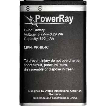 PowerRay PR-BL4C batteria ricaricabile Li-Ion 890 mAh per Nokia 6300, bulk