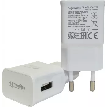 PowerRay caricabatterie PR-TA20EWE, specifica EU bipolare con CE, 2000mAH, bianco, bulk (PR-TA20EWE)