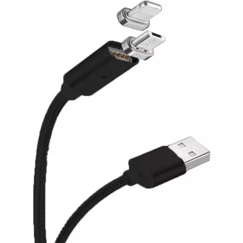 CYOO cavo magnetico USB di ricarica e dati - 2 in 1 Micro USB e Lightning su USB - 1 m - nero