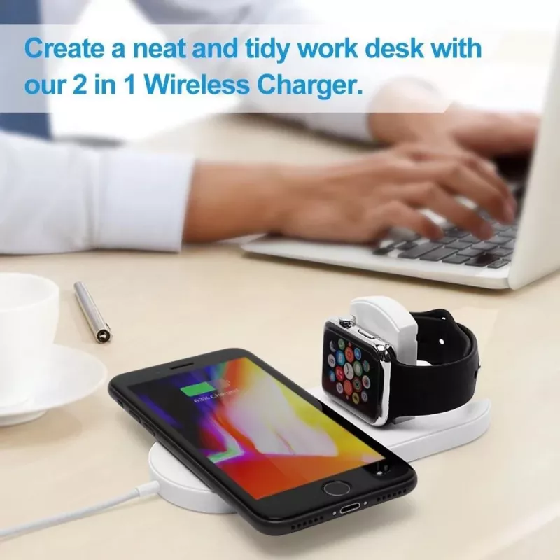 CYOO base di ricarica wireless 2-in-1, standard Qi, nero