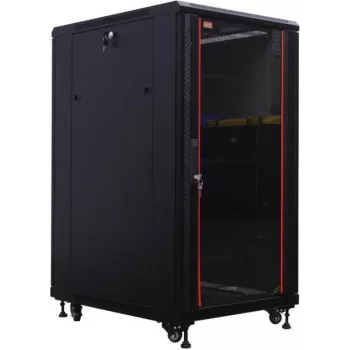 IT-BUDGET rack server 19 pollici SRK - 27U - 600x1000 mm - porta in vetro/acciaio - premontato - nero 99ITB19SRK27610GSNM