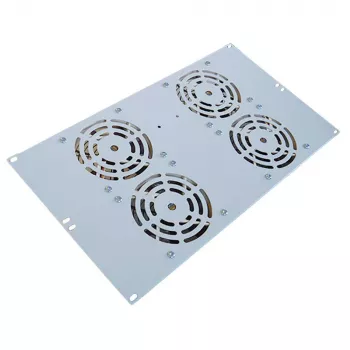 IT-BUDGET unità ventole 19 pollici silenziosa 6U, 4 ventole, 430 m³/h, grigio chiaro (99ITB19SLUG)