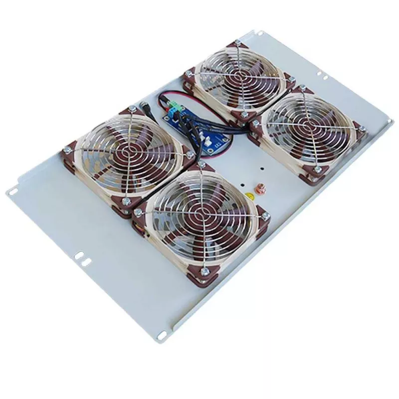 IT-BUDGET unità ventole 19 pollici silenziosa 6U, 4 ventole, 430 m³/h, grigio chiaro (99ITB19SLUG)