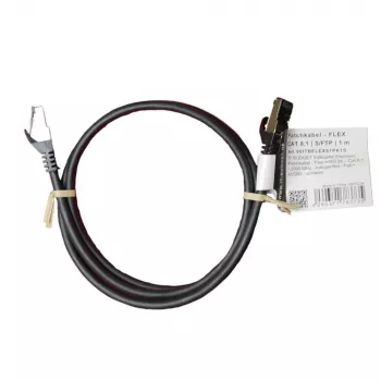 IT-BUDGET cavo patch Cat.8.1 S/FTP, 1m, nero, 40Gbps, 2000MHz, LSZH, PoE+ 90ITBFLEX81PK1S