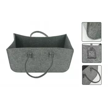Cesta portaceppi in feltro grigio scuro e cesta contenitore Schramm NEW-4543 50x25x25 cm