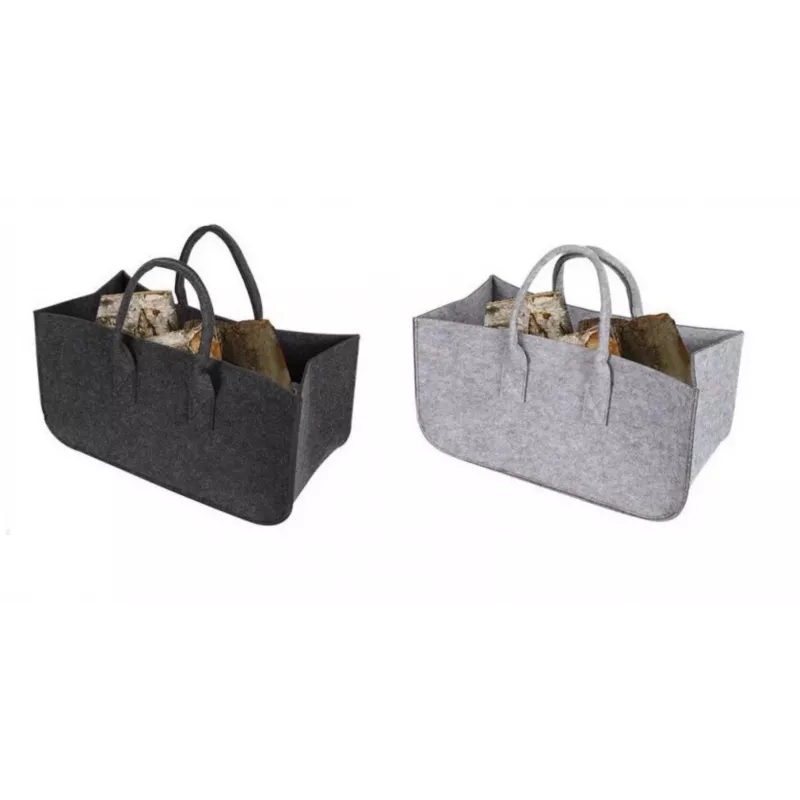 Cesta portaceppi in feltro grigio scuro e cesta contenitore Schramm NEW-4543 50x25x25 cm
