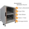 Kit completo rack server 19 pollici IT-BUDGET SRK - 12U - 600x1000 mm - porta in vetro/acciaio - 4 ventole attive - PDU - ripiani - montato - grigio chiaro 99ITB19SRK12610GGM