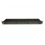 IT-BUDGET patch panel 19 inch Cat.6A schermato 24 porte, formato corto, compatibile PoE+, 1U, nero 90ITBPP6A1S