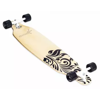 MUUWMI AU 559 longboard skateboard, deck in acero 8 strati, cuscinetti ABEC 7, ruote 70mm, legno