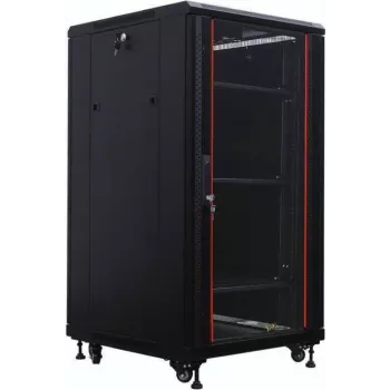 IT-BUDGET armadio rack 19 pollici SRK - 22U - 600x800 mm - porta in vetro/acciaio - flatpack - nero (90ITB19SRK2268GSN)