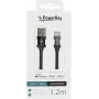 PowerRay PR-DCUL120TBK cavo dati e ricarica USB-A a Lightning in nylon intrecciato certificato MFi, 1,2 m, nero