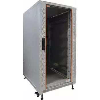 IT-BUDGET armadio rack 19 pollici SRK - 22U - 600x800 mm - porta in vetro/piena - flatpack - grigio chiaro 90ITB19SRK2268GGN