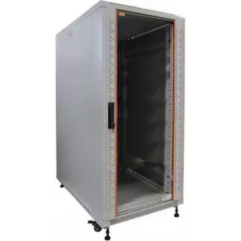 IT-BUDGET armadio server 19 pollici SRK - 27U - 600x1000 mm - porta in vetro/acciaio - flatpack - grigio chiaro 90ITB19SRK27610GGN