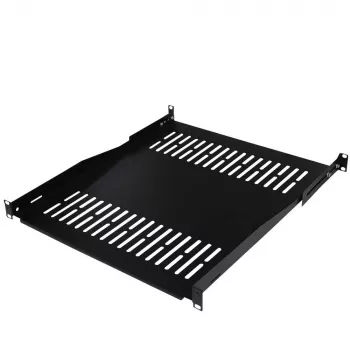 IT-BUDGET mensola rack 19 pollici / ripiano per apparecchiature - portata 80 kg - profondità 550 mm - montaggio a profondità variabile - nero (90ITB19FBX550S)