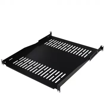 IT-BUDGET mensola rack 19 pollici / ripiano per apparecchiature - portata 80 kg - profondità 550 mm - montaggio a profondità variabile - nero (90ITB19FBX550S)
