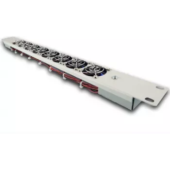 SILENCE RACK unità di ventilazione silenziosa 19 pollici - flusso d'aria 53 m³/h - aspirazione - 1U - 8 ventole - grigio chiaro (RAC1HE)