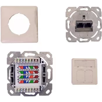IT-BUDGET presa di rete da incasso schermata Cat.6A, 2 x RJ45, bianco puro, PoE+ 90ITBDDRW
