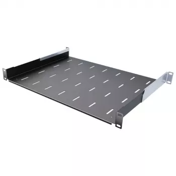 IT-BUDGET mensola rack 19 pollici / ripiano per apparecchiature - portata 40 kg - profondità 350 mm - montaggio a profondità variabile - nero (90ITB19FB350S)