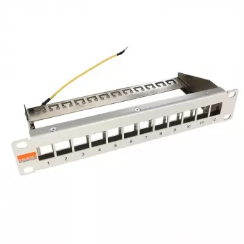 IT-BUDGET patch panel vuoto 10 pollici per moduli keystone - 12 porte - schermato - 1U - non popolato - grigio (90ITB10MT12PG)