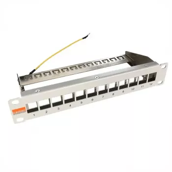 IT-BUDGET patch panel vuoto 10 pollici per moduli keystone - 12 porte - schermato - 1U - non popolato - grigio (90ITB10MT12PG)