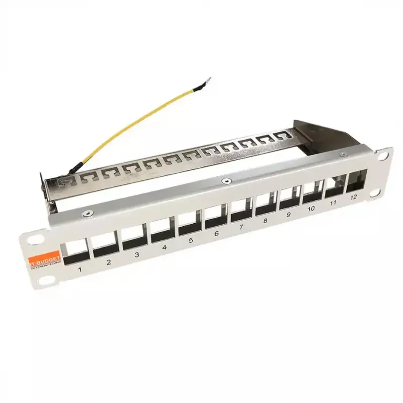 IT-BUDGET patch panel vuoto 10 pollici per moduli keystone - 12 porte - schermato - 1U - non popolato - grigio (90ITB10MT12PG)