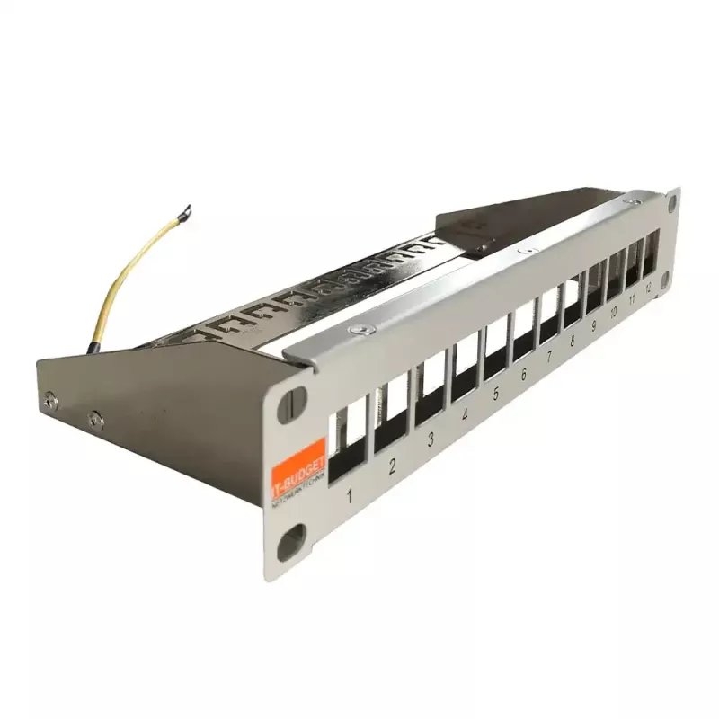 IT-BUDGET patch panel vuoto 10 pollici per moduli keystone - 12 porte - schermato - 1U - non popolato - grigio (90ITB10MT12PG)