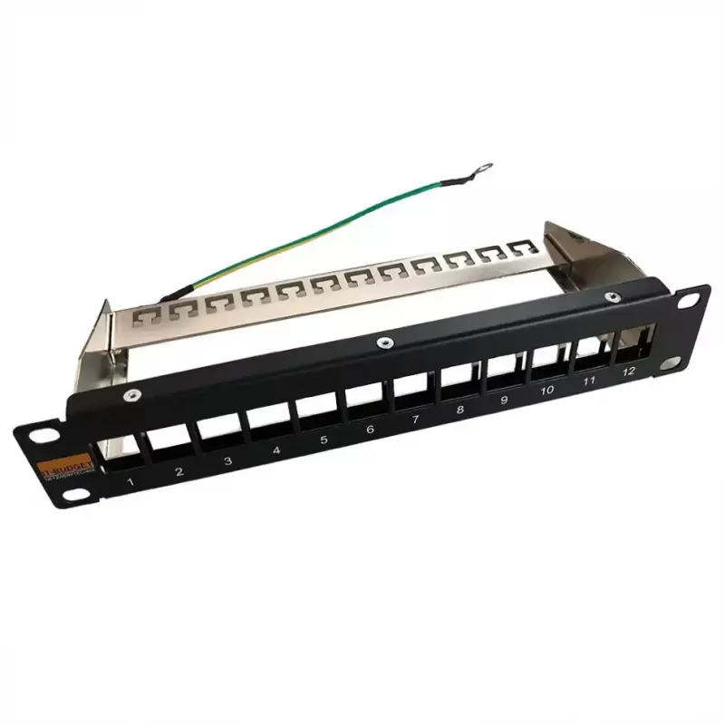 IT-BUDGET patch panel vuoto 10 pollici per moduli keystone - 12 porte - schermato - 1U - non popolato - nero (90ITB10MT12PS)