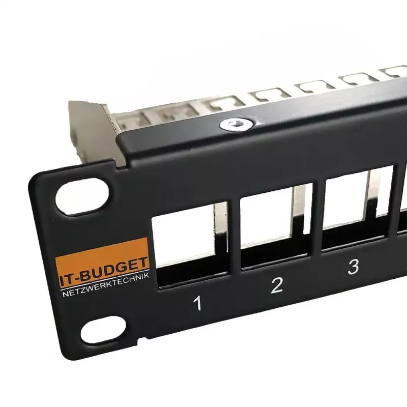 IT-BUDGET patch panel vuoto 10 pollici per moduli keystone - 12 porte - schermato - 1U - non popolato - nero (90ITB10MT12PS)