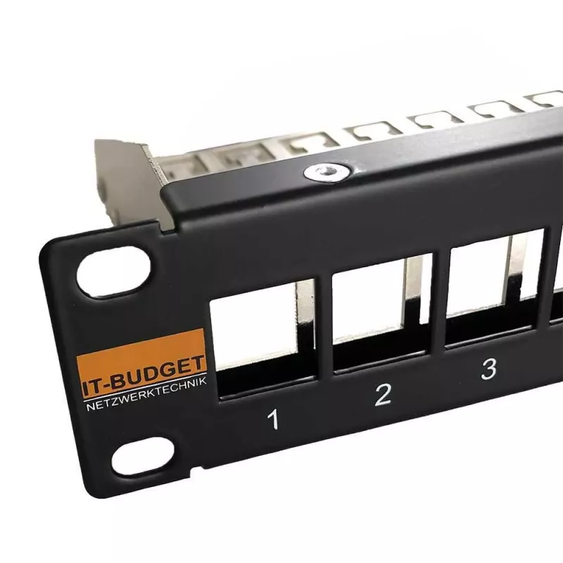 IT-BUDGET patch panel vuoto 10 pollici per moduli keystone - 12 porte - schermato - 1U - non popolato - nero (90ITB10MT12PS)