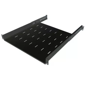 IT-BUDGET mensola rack 19 pollici / ripiano per apparecchiature - portata 40 kg - profondità 550 mm - montaggio a profondità variabile - nero (90ITB19FB550S)