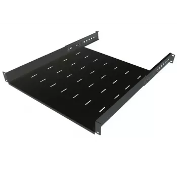 IT-BUDGET mensola rack 19 pollici / ripiano per apparecchiature - portata 40 kg - profondità 550 mm - montaggio a profondità variabile - nero (90ITB19FB550S)