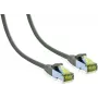 IT-BUDGET cavo patch premium rame pieno Cat.6A con cavo grezzo Cat.7 600 MHz halogen free PoE+ 10Gbit grigio 1m 90ITB6A7PK1G