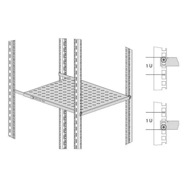 IT-BUDGET ripiano fisso per rack 19 inch 0,5U profondità 450 mm 80 kg nero 12WZ82648003450161