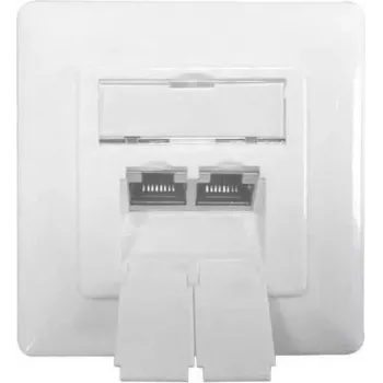IT-BUDGET Presa di rete 2x RJ45 femmina Cat.6A schermata bianco chiaro da incasso orizzontale PoE+ 90ITBDDSW