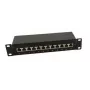 IT-BUDGET Patch Panel 10 pollici - schermato - Cat.6A - 500MHz - 12 porte RJ45 - PoE+ - 1U - nero (90ITB10PP6AS)