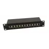 IT-BUDGET Patch Panel 10 pollici - schermato - Cat.6A - 500MHz - 12 porte RJ45 - PoE+ - 1U - nero (90ITB10PP6AS)