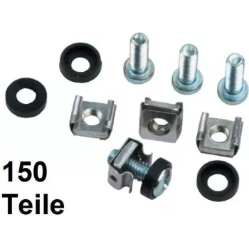 IT-BUDGET kit di montaggio a rack con gabbie per guide perforate - M6 - 50 set completi - 150 pezzi 90ITB50BSM6