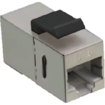 IT-BUDGET connettore femmina-femmina modulare RJ45 Cat. 6A schermato, compatto, snap-in, argento 90ITBMK6AS