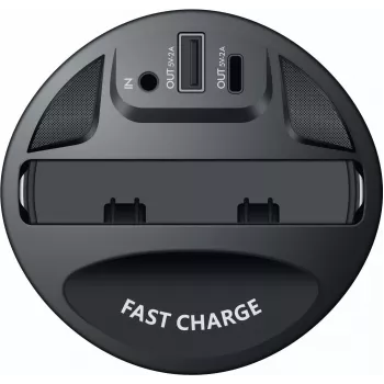 CYOO Cup caricatore wireless 15W Qi stazione di ricarica auto nero CY122326